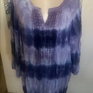 Boutique tie dye purple top plus 2XL